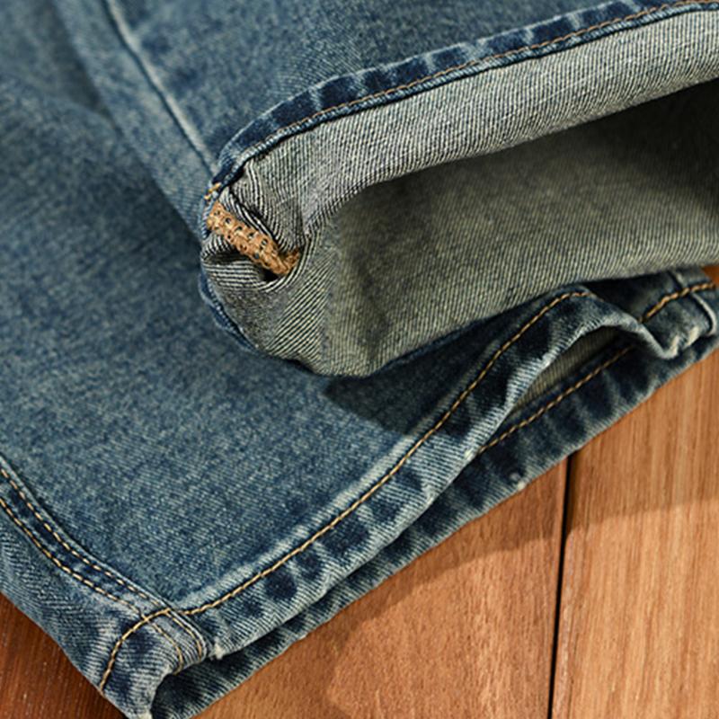 Men's Vintage Washed Distressed Multi-pocket Jeans 40352734M
