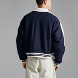 Men's Color Block Lapel Single Breasted Short Casual Jacket 20607681Z