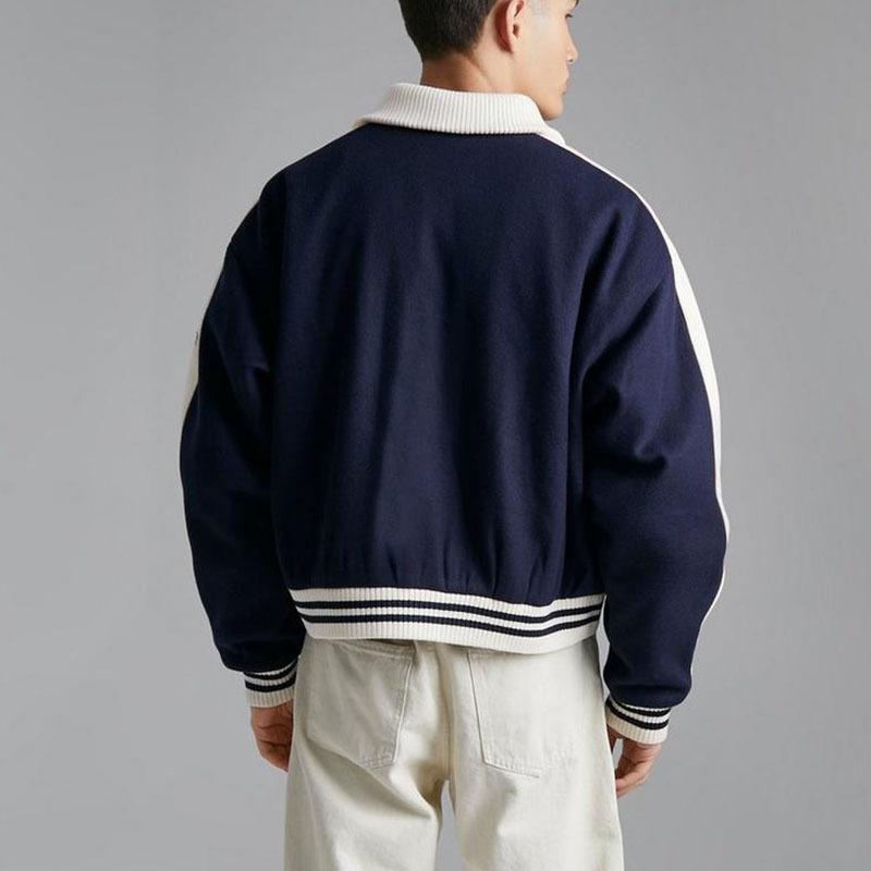 Men's Color Block Lapel Single Breasted Short Casual Jacket 20607681Z