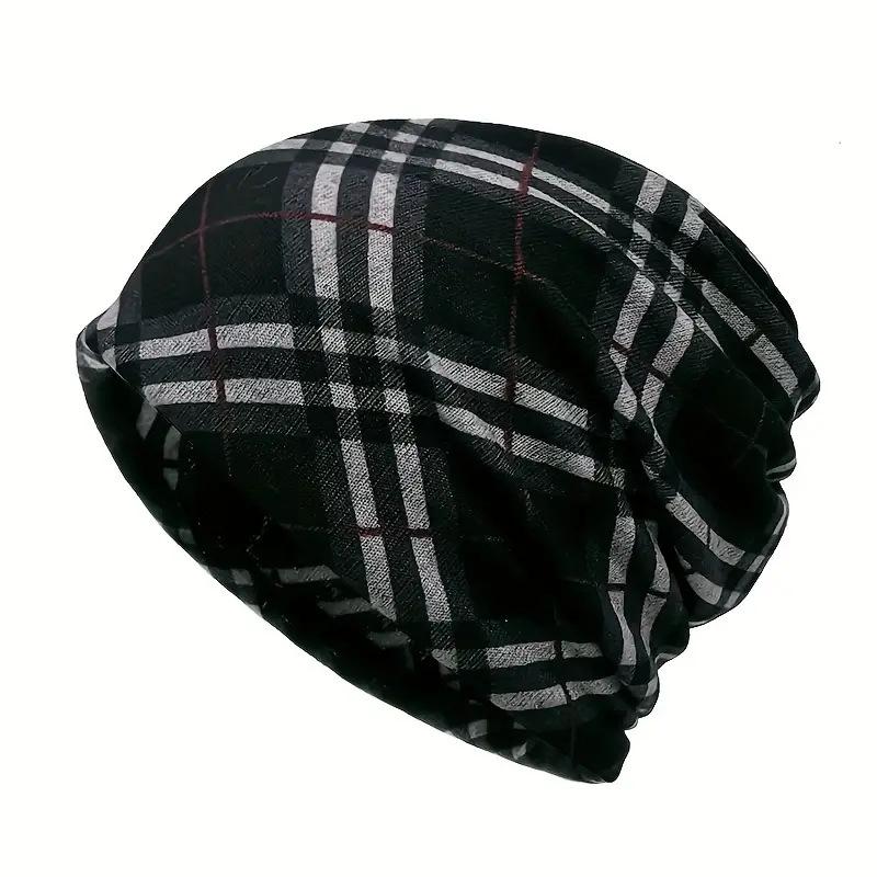 Gorro de doble uso con polaina para el cuello estampada para hombre 18131236U