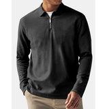 Men's Solid Color Zip-Up Collar Sweatshirt 94700179Y