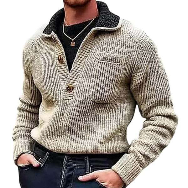 Men's Button Lapel Sweater 35198178U