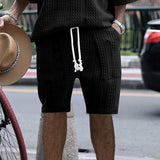 Men's Casual Solid Color Jacquard Multi-Pocket Shorts 82429192Y