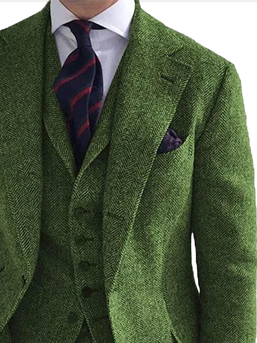 Blazer informal de tweed de doble cara con diseño de espiga para hombre 12042897XL