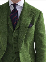 Men's Herringbone Double-Sided Tweed Casual Blazer 12042897XL