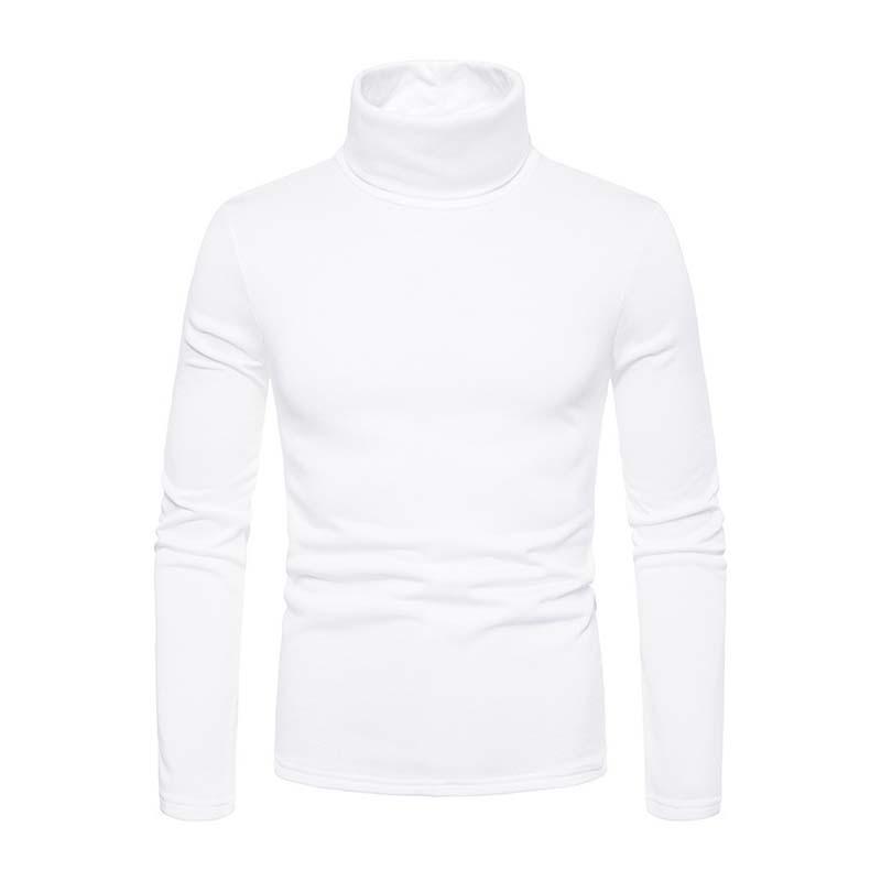 Men's Classic Casual Fleece High Collar Long Sleeve T-shirt 97790009K