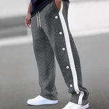 Men's Colorblock Jacquard Button Casual Pants 33059837X