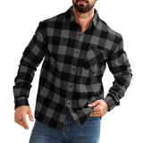 Men's Casual Plaid Lapel Shirt Jacket 84814297X