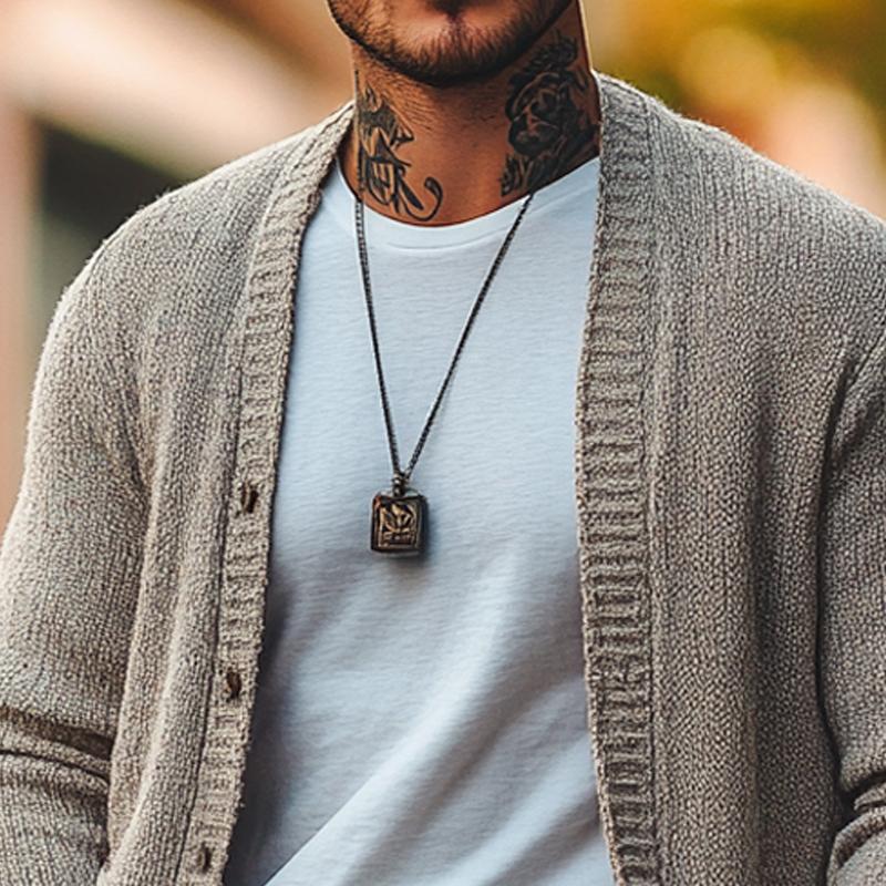 Men's Blended Knitted Cardigan 70699932X