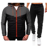 Men's Color Block Hooded Sweatshirt And Trousers Two-piece Set 33767945U