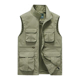 Men's Casual Stand Collar Multi-Pocket Outdoor Quick-Drying Fishing Vest 53522493M
