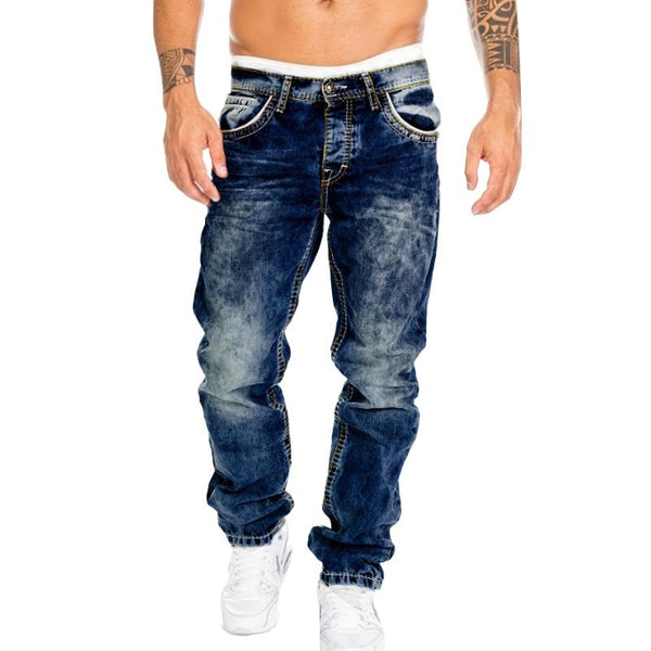 Men's Retro Distressed Straight Jeans 73816311X