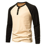 Men's Colorblock Raglan Henley Long Sleeve T-Shirt 35896128X
