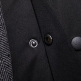 Men's Color Block Lapel Mid-length Windbreaker 32272943X