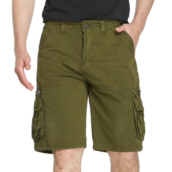 Men's Solid Multi-pocket Straight Cargo Shorts 54501827Z