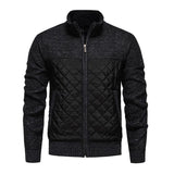 Men's Casual Stand Collar Stitching Knitted Jacket 70284040X