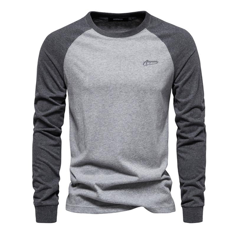 Herre Casual Color Block Raglan Langermet T-skjorte 68843966Y