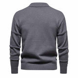 Men's Simple Solid Color Knitted Crew Neck Sweater 47382354X
