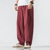 Men's Solid Linen Loose Pants 63862116Y