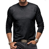 Men's Solid Color Round Neck Long Sleeve Basic T-Shirt 91049964X