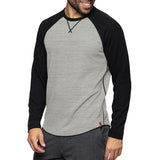 Men's Round Neck Long Sleeve Casual Color Block Pullover T-shirt 89657764X