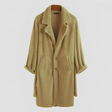 Men's Solid Color Single Breasted Coat Lapel Plush Coat 50028548X