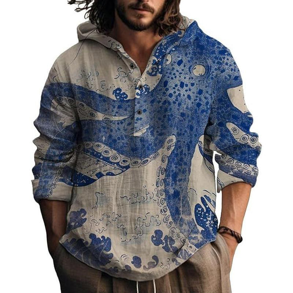 Men's Printed Long Sleeve Hoodie 15752626X