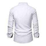 Men's Contrast Print Lapel Long Sleeve Shirt 48024232X