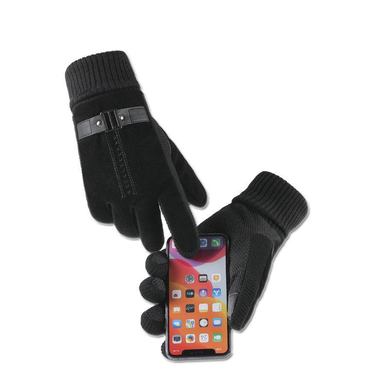 Gants de ski coupe-vent chauds d'hiver pour hommes avec écran tactile 68850759U