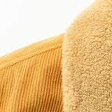 Men's Vintage Corduroy Sherpa Warm Lapel Flap Pocket Jacket 00219157M