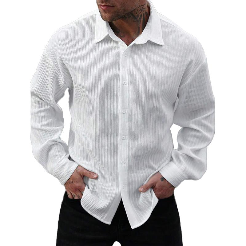 Men's Striped Textured Long Sleeve Shirt 83527530X