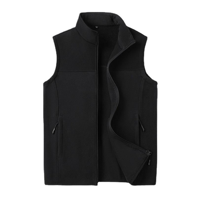 Men's Casual Outdoor Stand Collar Zipper Fleece Vest 00864653M