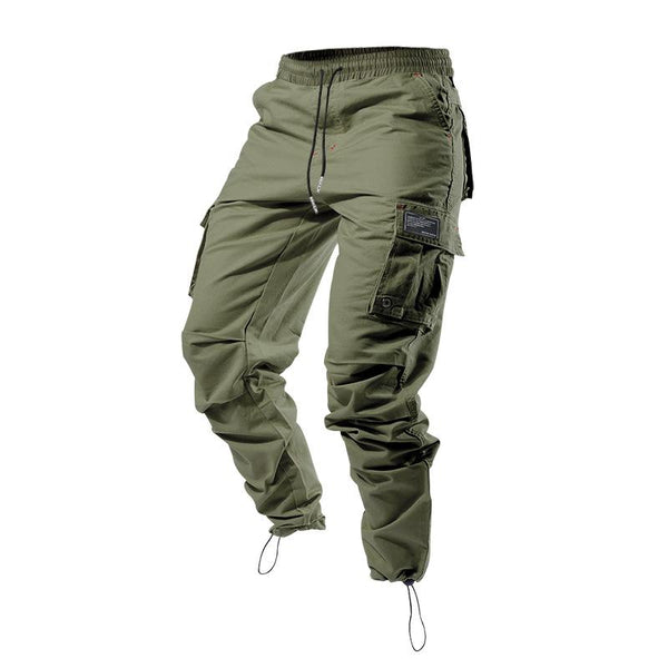Men's Casual Cotton Solid Color Multi-Pocket Cargo Pants 43119715M