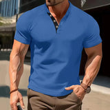 Men's Casual Solid Color Short-Sleeved Polo Shirt 72726239Y