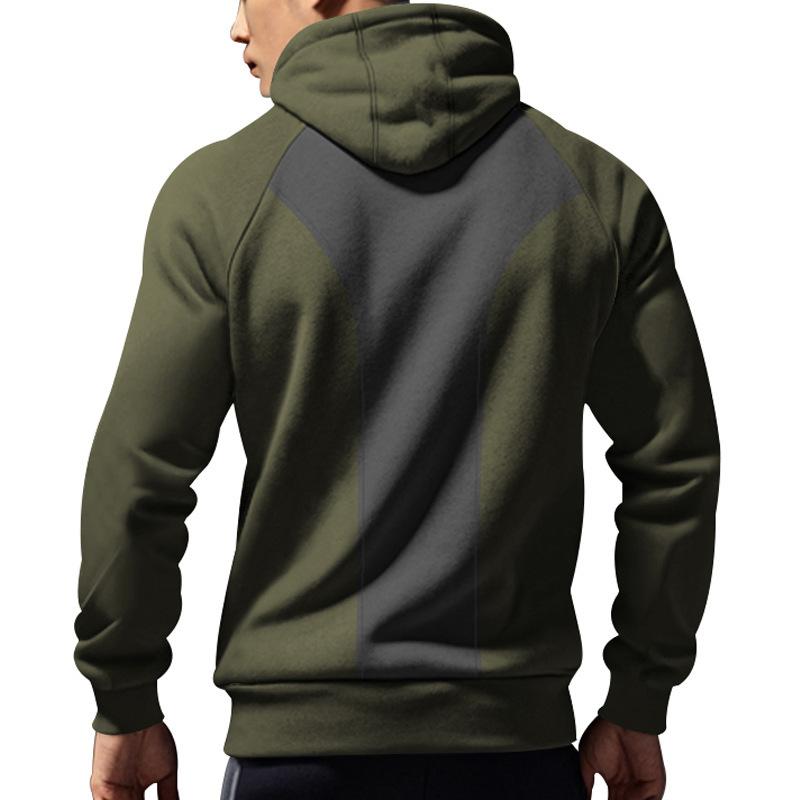 Lässiges, farblich passendes, warmes Plüsch-Kapuzensweatshirt für Herren 08954102Y