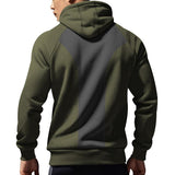 Men's Casual Color Matching Plush Warm Hooded Sweatshirt 08954102Y