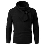 Men's Detachable Scarf Round Neck Knitted Sweater 65188807U