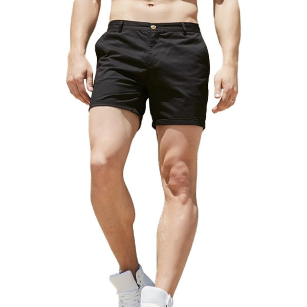 Men's Casual Solid Color Slim Fit Suit Shorts 17368629M