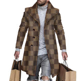 Men's Printed Lapel Single-breasted Coat 77972914X