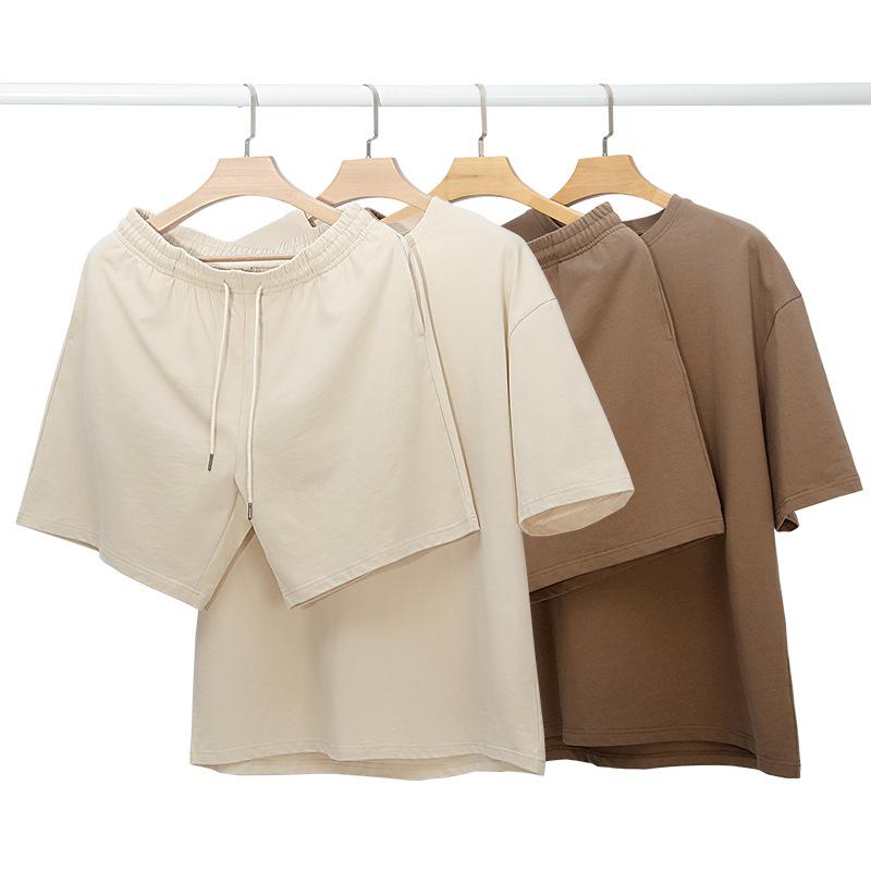 Men's Cotton Short-sleeved Shorts Two-piece Set 31709608X