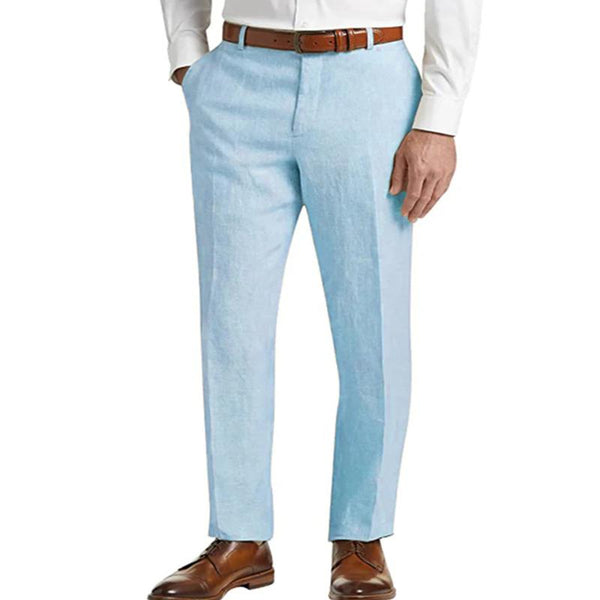 Men's Linen Classic Solid Pants 53683463X