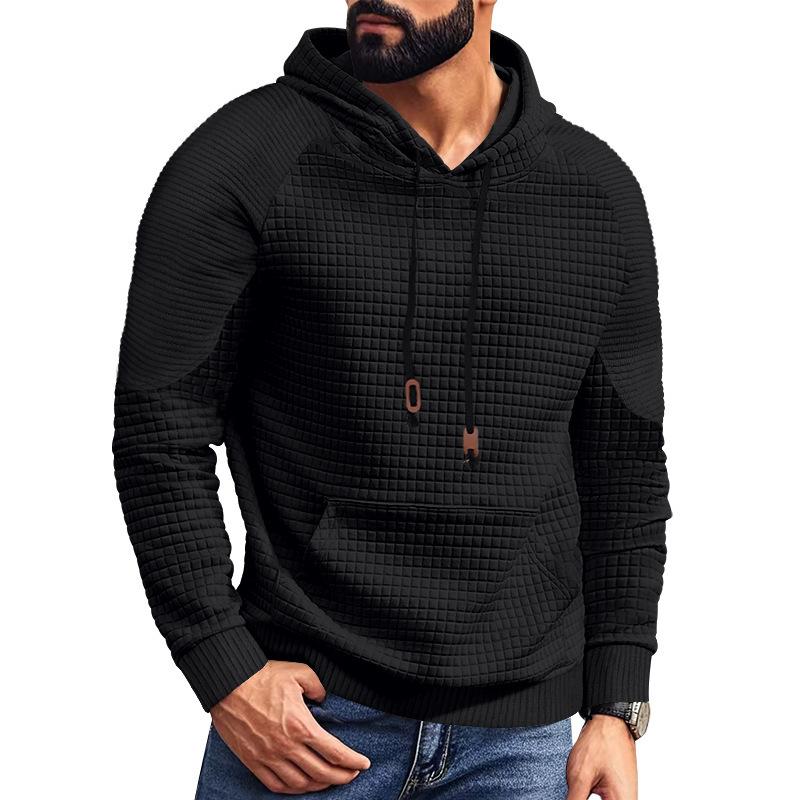 Men's Casual Stitching Waffle Hoodie 13623092Y