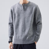 Men'S Casual Solid Color Crew Neck Pullover Sweater 26064079Y
