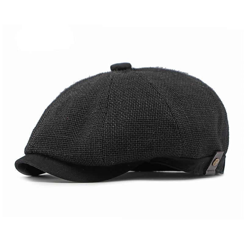 Men's Casual Linen Breathable Hollow Mesh Beret 59228075M