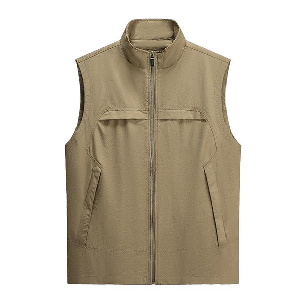 Men's Casual Outdoor Stand Collar Breathable Quick-Drying Fishing Vest 53258545M