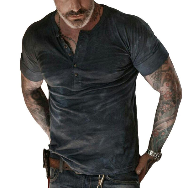 Men's Retro Casual Distressed Short Sleeve T-Shirt 56539036TO