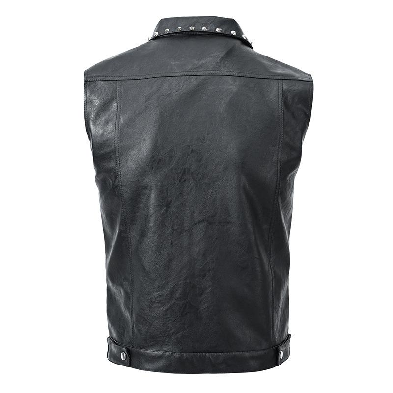 Men's Punk Rivet Lapel Motorcycle Vest 86150652U