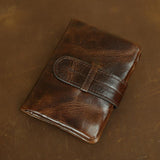 Men's Vintage Waxed Top Layer Cowhide Wallet 51658703U