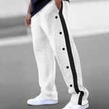 Men's Textured Jacquard Trousers Loose Sweatpants 09302280Y