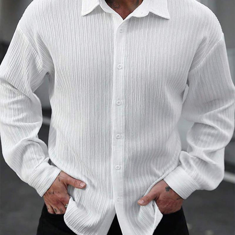 Men's Striped Textured Long Sleeve Shirt 83527530X